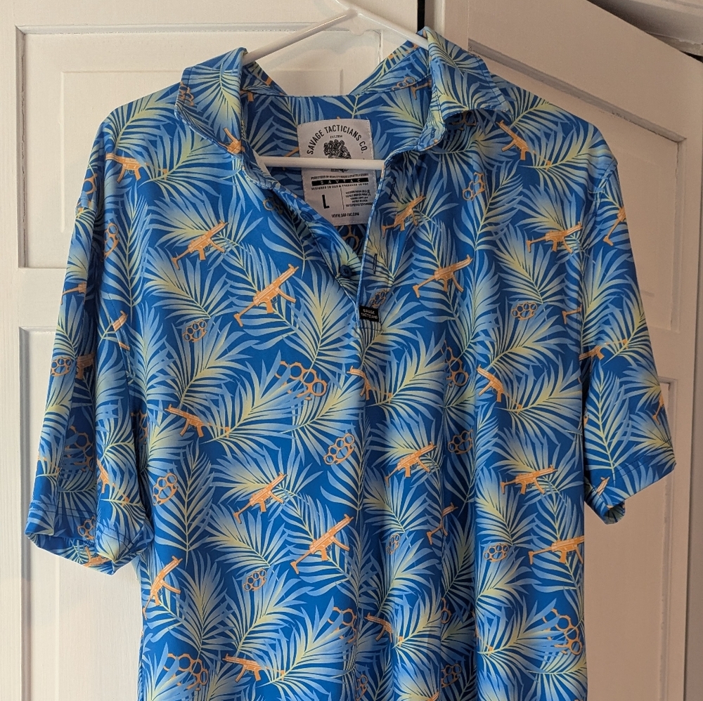 Tropical Blue Men's Polo Shirt
